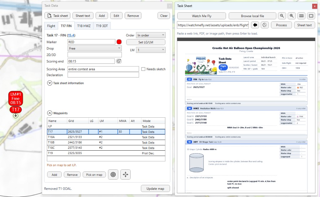 Task Data tool with task sheet PDF from WatchMeFly